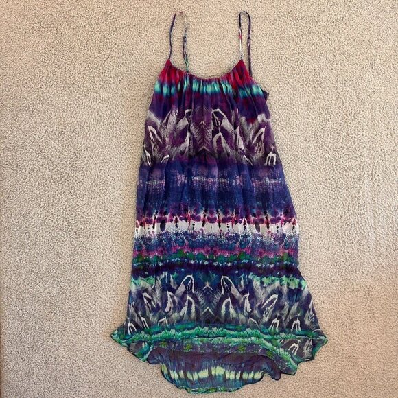 Twelfth Street Cynthia Vincent Dress 100% Silk High Low Hem Spaghetti - Picture 12 of 16